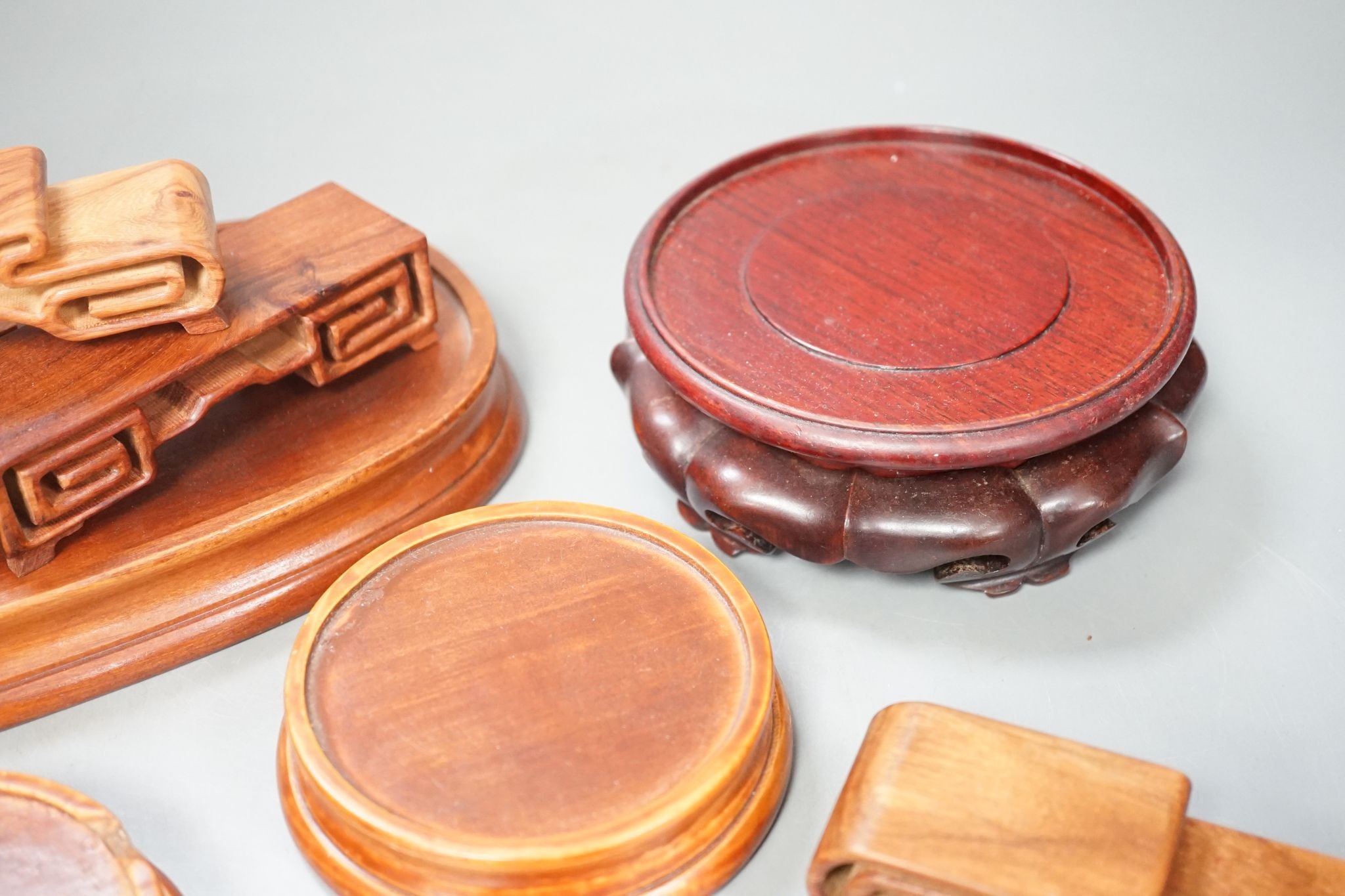 A group of nine Chinese and European hardwood stands